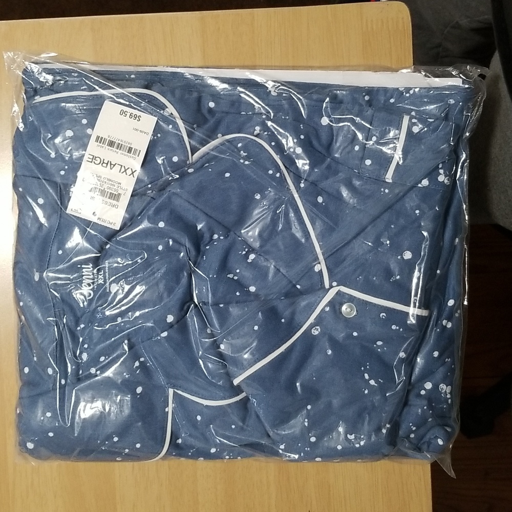 Jenni Womens Pajama Set Blue XXL